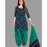 shree jeenmata collection - Unstitched Blue Cotton Dress Material ( Pack of 1 ) ( MAA TARA MARKET ) - RAMA BLUE