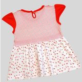 Me N My CLOSET - Red Cotton Baby Girl Frock ( Pack of 2 ) ( MAA TARA MARKET ) - Size chart-  0-6 Months , 6-12 Months ,12-18 Months ,18-24 Months ,Size Chart, red & green