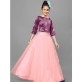 Mirrow Trade Girl’s Long Tulle Bridesmaid Skirt/Lehenga Choli ( maa tara market ) - Size - 3-4 Years, 9-10 Years, 10-11 years, 11-12 years, blue, pink