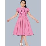 Fashion Dream - Yellow Rayon Girls Fit And Flare Dress ( Pack of 1 ) ( maa tar market ) - Size - 3-4 Years, 5-6 Years, 7-8 Years, 9-10 Years, 11-12 Years, 13-14 Years,, yellow, pink , olive