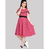 R K Maniyar - Red Rayon Girls A-line Dress ( Pack of 1 ) ( maa tara  market ) - size - 2-6 years , 6-9 years, 9-14 years, multi