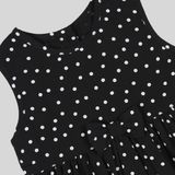Shoppertree black polka dot dress for girl's ( maa tara market ) - size -6-12 month, 12-18 month, 18-24 month,, black