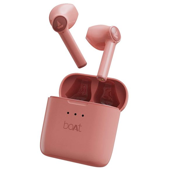 boAt Airdopes 131/138 Twin Wireless Earbuds with IWP Technology, Bluetooth V5.0, Immersive Audio, Up to 15H Total Playback, Instant Voice Assistant and Type-C Charging,Bluetooth Earphone (Cherry Blossom) ( MAA TARA MARKET ) - PINK
