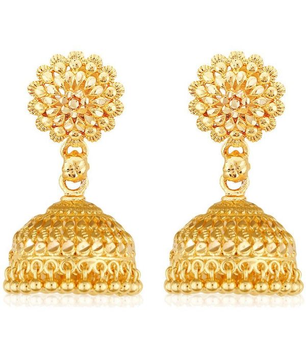 Vighnaharta Filigree work Gold Plated alloy Hoop Earring Jhumki Earring for Women and Girls [VFJ1559ERG] ( maa tara market ) - golden