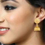 Vighnaharta Filigree work Gold Plated alloy Hoop Earring Jhumki Earring for Women and Girls [VFJ1559ERG] ( maa tara market ) - golden