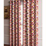 HOMETALES Ethnic Semi-Transparent Eyelet Curtain 5 ft ( Pack of 2 ) - Red ( maa tara market ) - Size (Length)  5 ft , 7 ft,  9 ft, red
