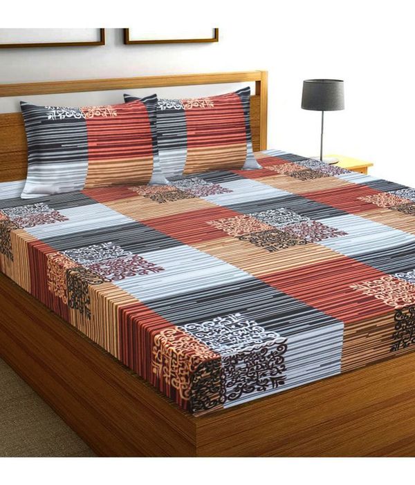 HOMETALES - Multicolor Microfiber Double Bedsheet with 2 Pillow Covers ( maa tara market ) - multicokour