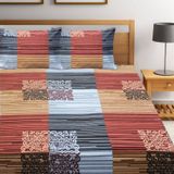 HOMETALES - Multicolor Microfiber Double Bedsheet with 2 Pillow Covers ( maa tara market ) - multicokour