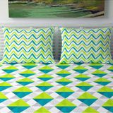 HOMETALES - Green Cotton Double Bedsheet with 2 Pillow Covers ( maa market ) - green