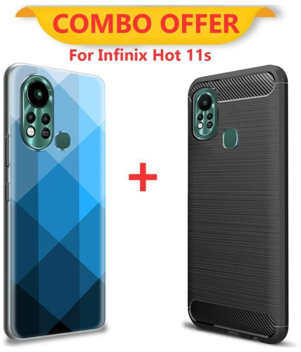 NBOX Printed Cover For INfinix hot 11s Premium look case Pack of 2 ( maa tara market )