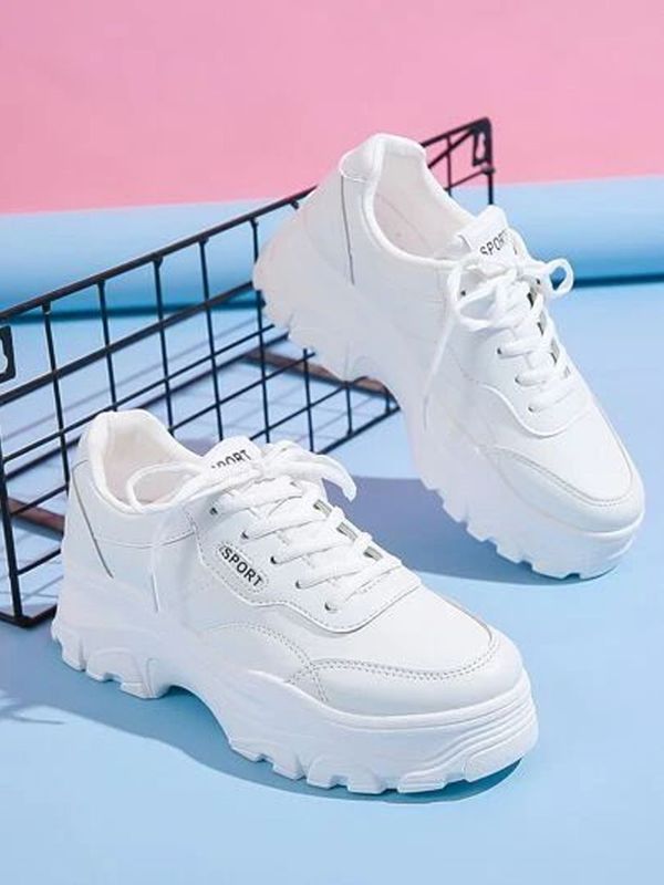 Shoetopia - White Women's Running Shoes ( maa tara market ) - Size - 3 UK, 4 UK ,5 UK ,6 UK, 7 UK ,8 UK, white