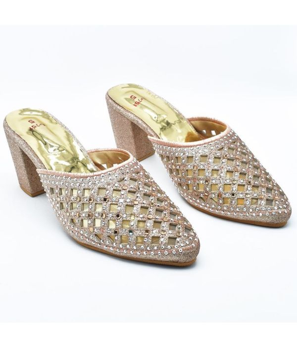 Dream Makers - Gold Women's Mules Heels ( MAA TARA MARKET )  - Size - 4,  5,  6,  7 , 8,  9, GOLD