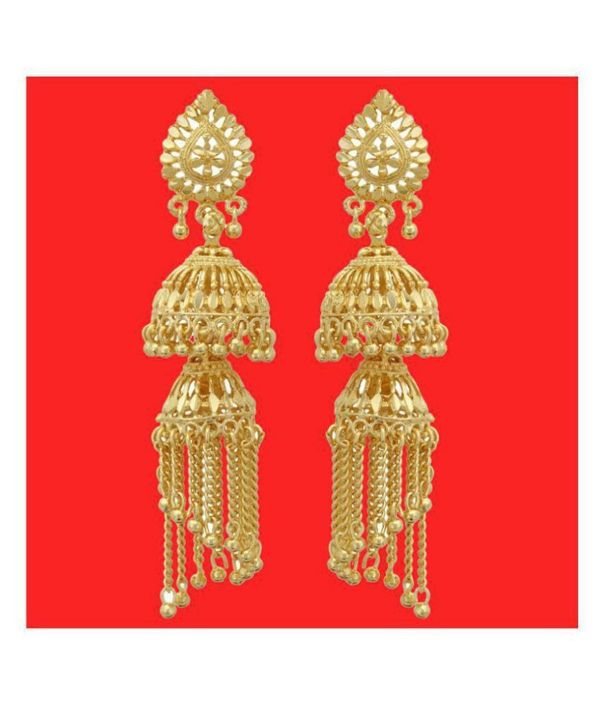 aadiyatri - Golden Jhumki Earrings ( Pack of 1 ) ( maa tara market ) - golden