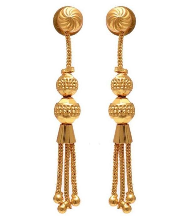 Jewar Mandi - Golden Danglers Earrings ( Pack of 1 )  ( maa tara market ) - golden