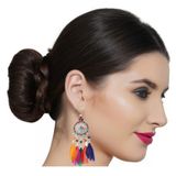 Darshini Designs Boho inspired multicolored long earrings for girls and women ( maa tara market ) - multi