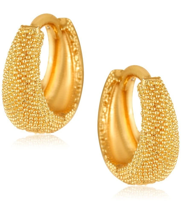 Vighnaharta Filigree work Gold Plated alloy Hoop Earring Clip on fancy drop Bali Earring for Women and Girls [VFJ1562ERG] ( maa tara market ) - gold