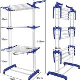 Cloth Stand for Drying Stainless Steel Foldable 3 Layer Clothes Drying Rack (Blue, Stainless Steel) ( MAA TARA MARKET )