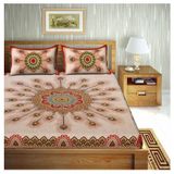 Uniqchoice Cotton Double Bedsheet with 2 Pillow Covers ( 240 cm x 215 cm ) ( MAA TARA MARKET ) - RED , PEACH