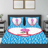 HOMETALES Cotton Abstract Double Bedsheet with 2 Pillow Covers- Blue 9 ( MAA TARA MARKET )  - BLUE