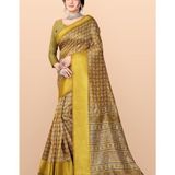  Multicolor Cotton Blend Saree With Blouse Piece ( Pack of 1 ) ( MAA TRA MARKET ) - multi colour