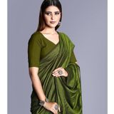 LightGreen Georgette Saree With Blouse Piece ( Pack of 1 ) ( MAA TARA MARKET ) - MULTI