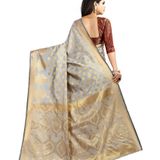 Multicolor Banarasi Silk Saree With Blouse Piece (Pack of 1) ( MAA TARA MARKET ) - MULTI
