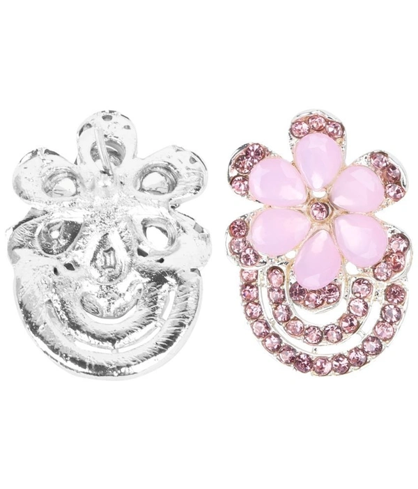 Sunhari Jewels - Pink Stud Earrings ( Pack of ( maa tara market ) - pink , silver