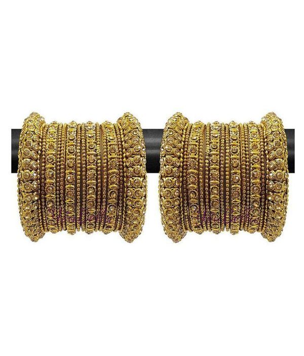 YouBella Traditional Gold Plated Bracelet Bangles Set for Women ( maa tara ) - gold