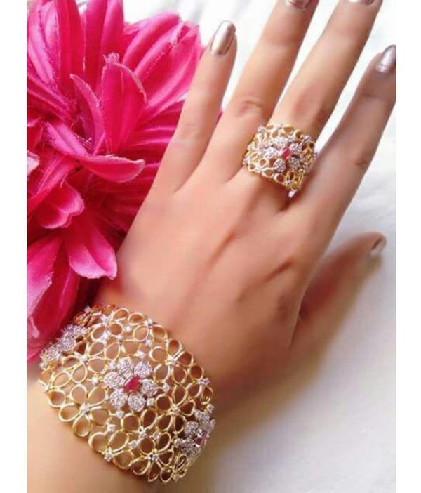 Twinkling Beautiful Bracelet & Ring ( MAAA TRA MARKET ) - SILVER, GOLDEN