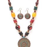 Sunhari Jewels Alloy Multi Color Contemporary/Fashion Necklaces Set Long Haram - MULTI