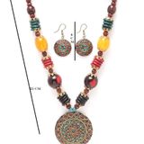 Sunhari Jewels Alloy Multi Color Contemporary/Fashion Necklaces Set Long Haram - MULTI