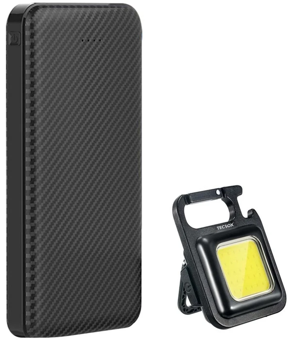 Tecsox 10000 -mAh 5V/2.4A Li-Polymer Power Bank ( maa tara ) - black