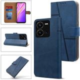 Blue Artificial Leather Flip Cover Compatible For Vivo Y35 ( Pack of 1 ) (maa tara ) - blue