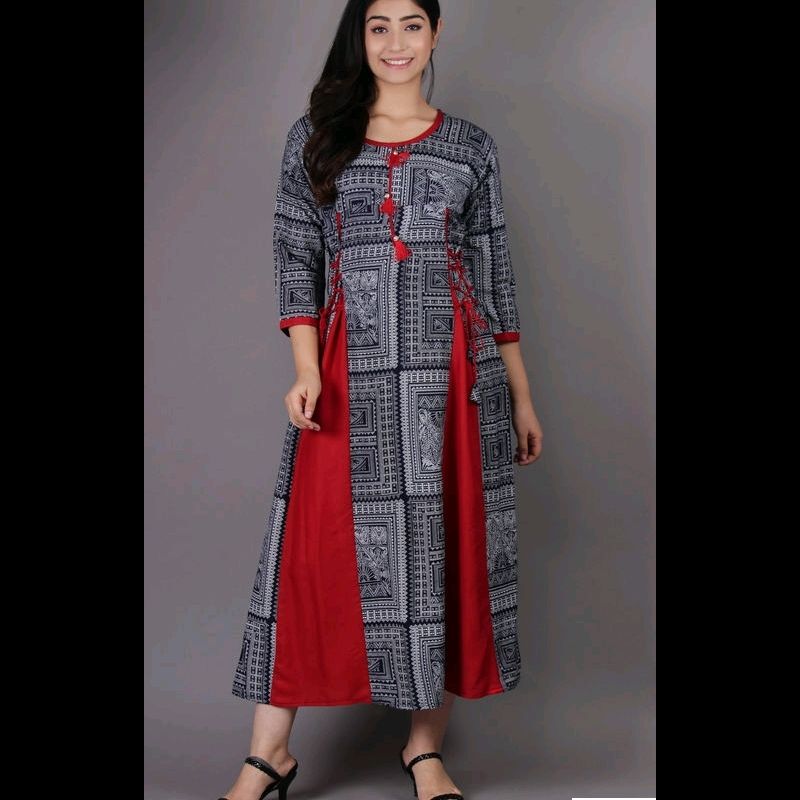 Bachuu Women Long Straight Rayon Pinkgeo Ethnic Kurti for Girls and Women  (Size - S) : Amazon.in: Fashion
