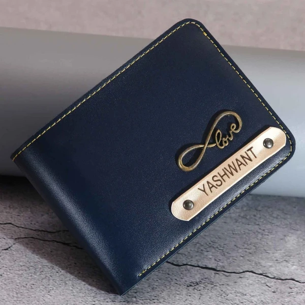 Personalized Men's Wallet  - Navy Blue