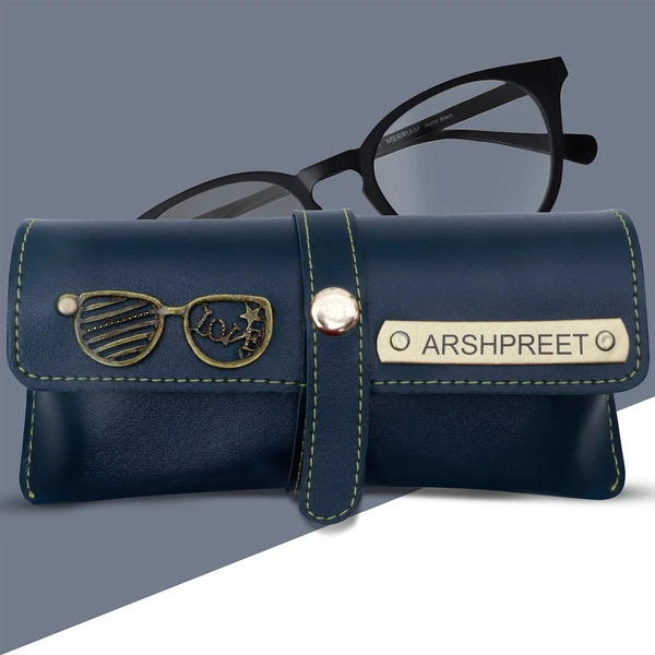 Personalized Brown Goggle Case  - Navy Blue