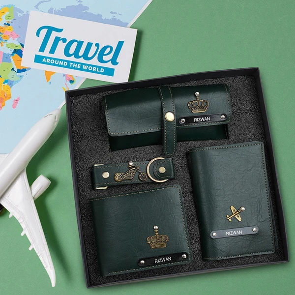 4 In 1 Travelling Gift Set For Him  - Green