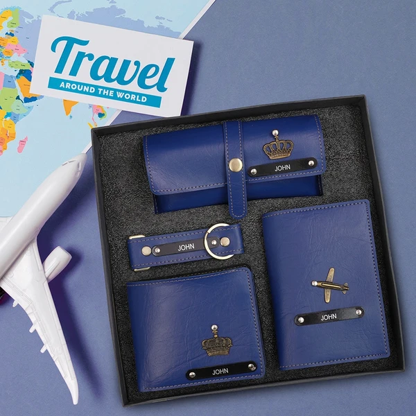 4 In 1 Travelling Gift Set For Him  - Navy Blue