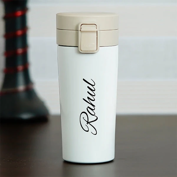 Personalized Insulated Travel Mug  - White