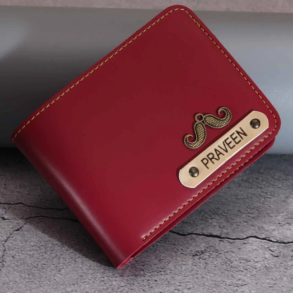 Personalized Men's Wallet  - Maroon