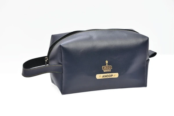 PERSONALIZED LARGE VANITY POUCH  - Navy Blue