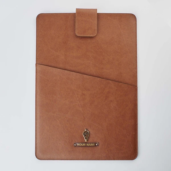 Laptop Sleeve With Utility Compartment  - Tan