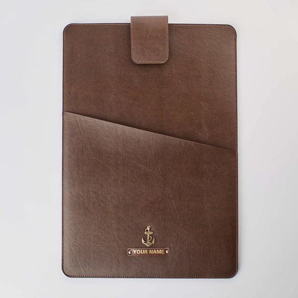 Laptop Sleeve With Utility Compartment  - Brown