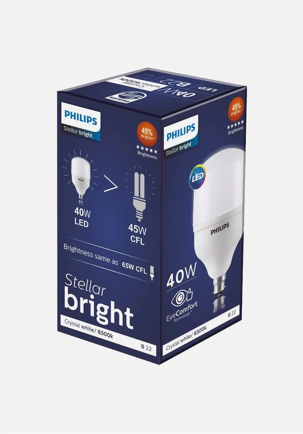 Philips 40W LED Bulb Base B22 (Crystal White, Pack of 1)