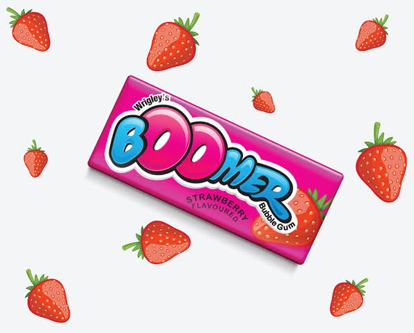 Boomer Bubble Gum - Strawberry Flavour - Wild Watermelon, 10 Pcs