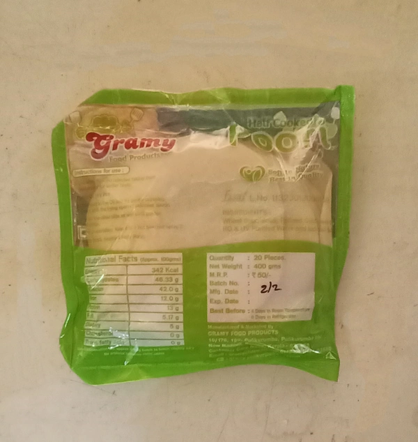 Gramy Foods Half Cooked Packet Poori / പാക്കറ്റ് പൂരി - 20 Pcs