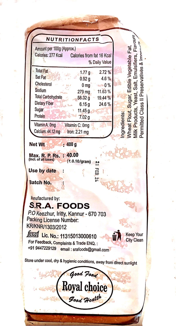 Royal Choice Milk Bread  - 400gm