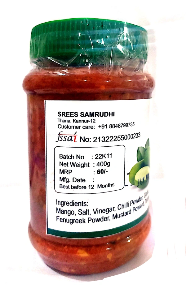 Srees Samrudhi Mango pickles മാങ്ങ അച്ചാർ - 200 gm