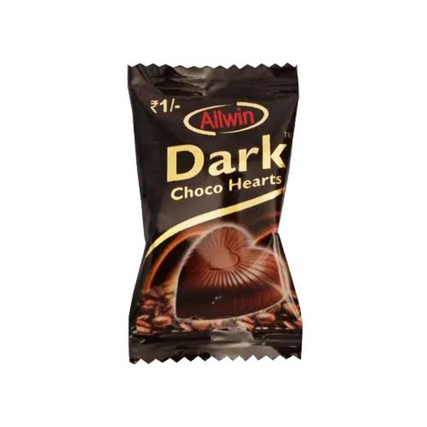 Allwin Dark Choco Hearts Candy - 1 Box