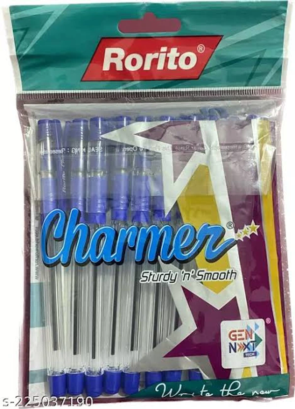 Rorito Charmer Ball Pen - Blue, 10 Pcs Pack